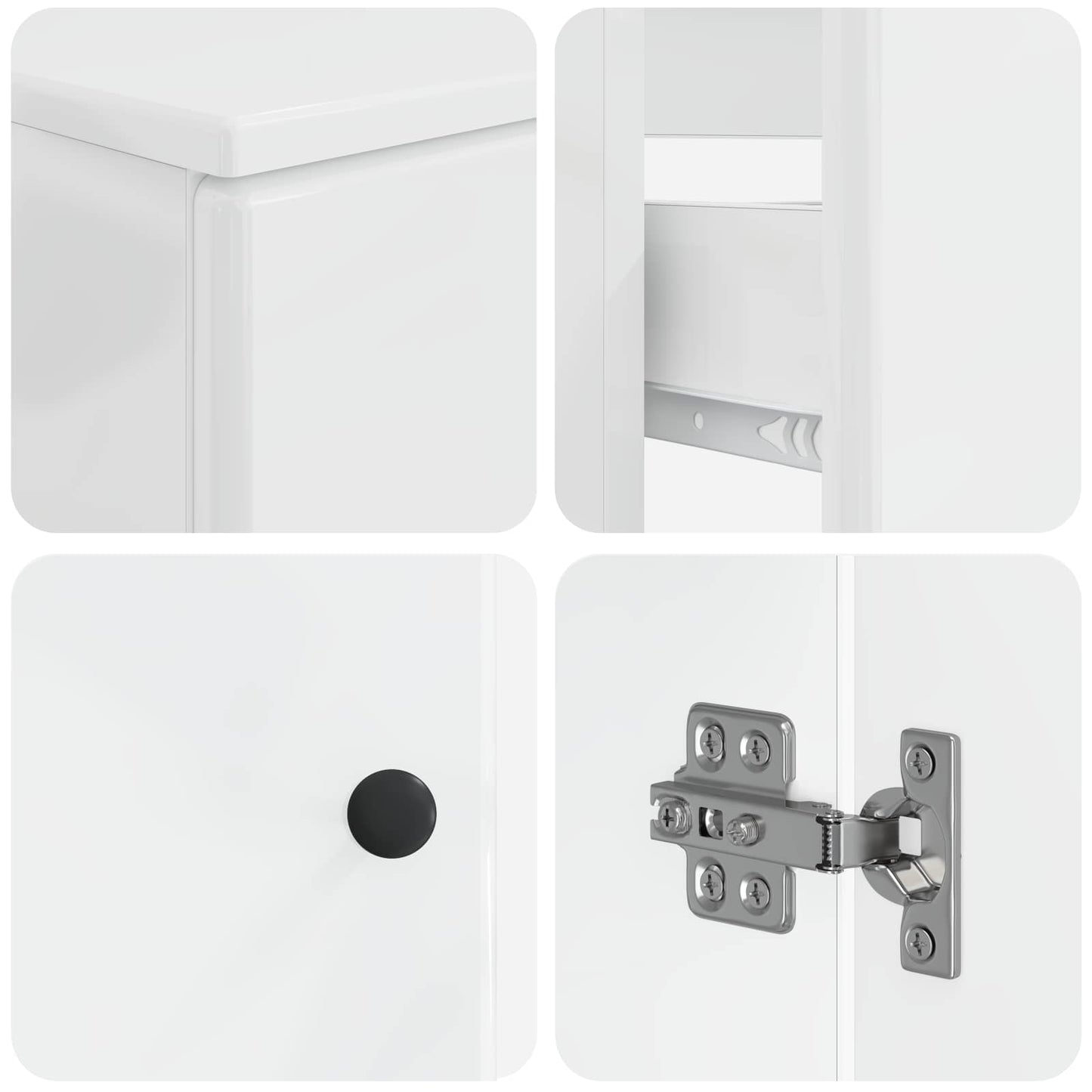Set di Mobili da Bagno da 4 Pezzi BREDA Bianco Lucido | homemem39