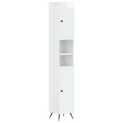 Set di Mobili da Bagno da 4 Pezzi BREDA Bianco Lucido | homemem39