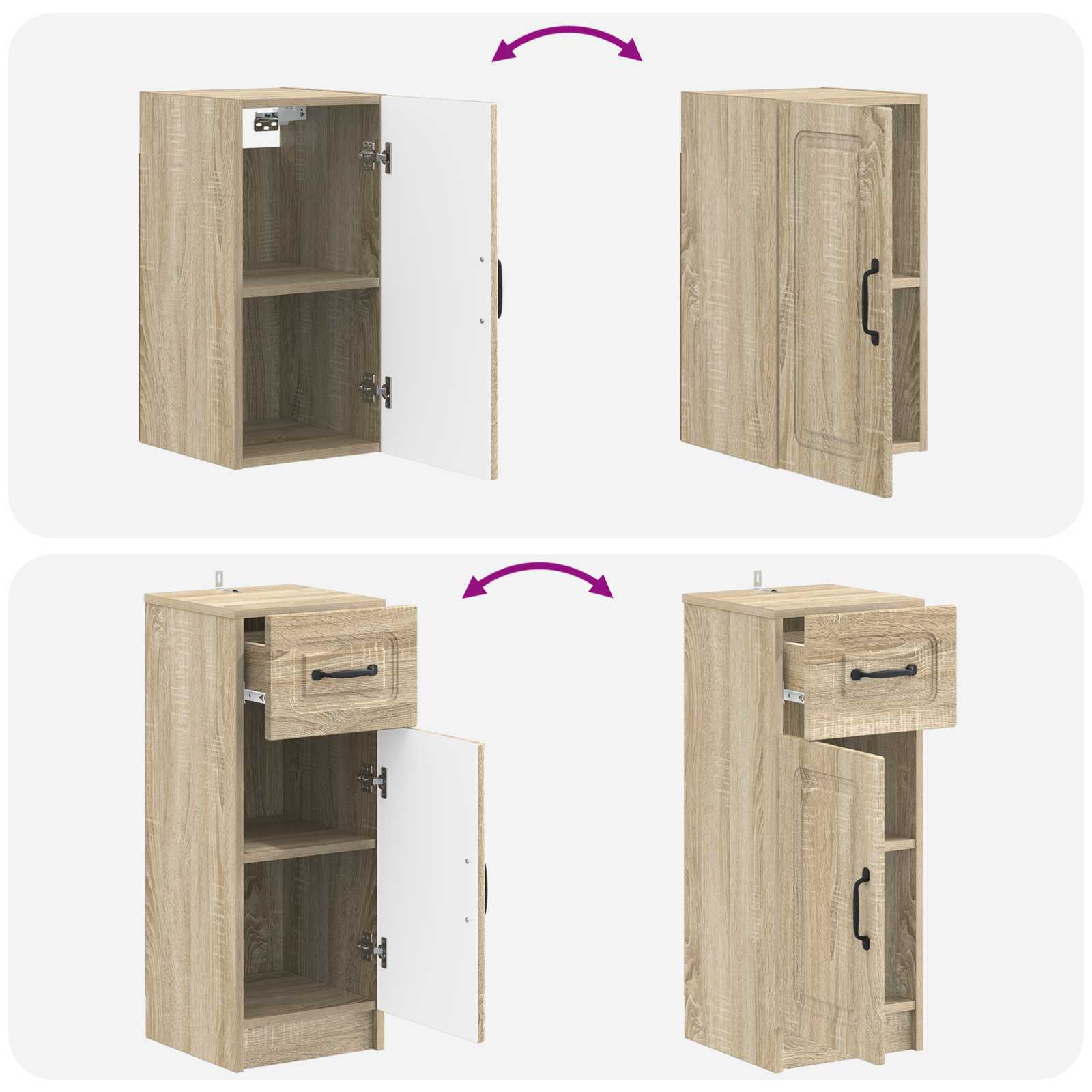 Set di Mobili da Bagno da 4 Pezzi UTRECHT Rovere Sonoma | homemem39