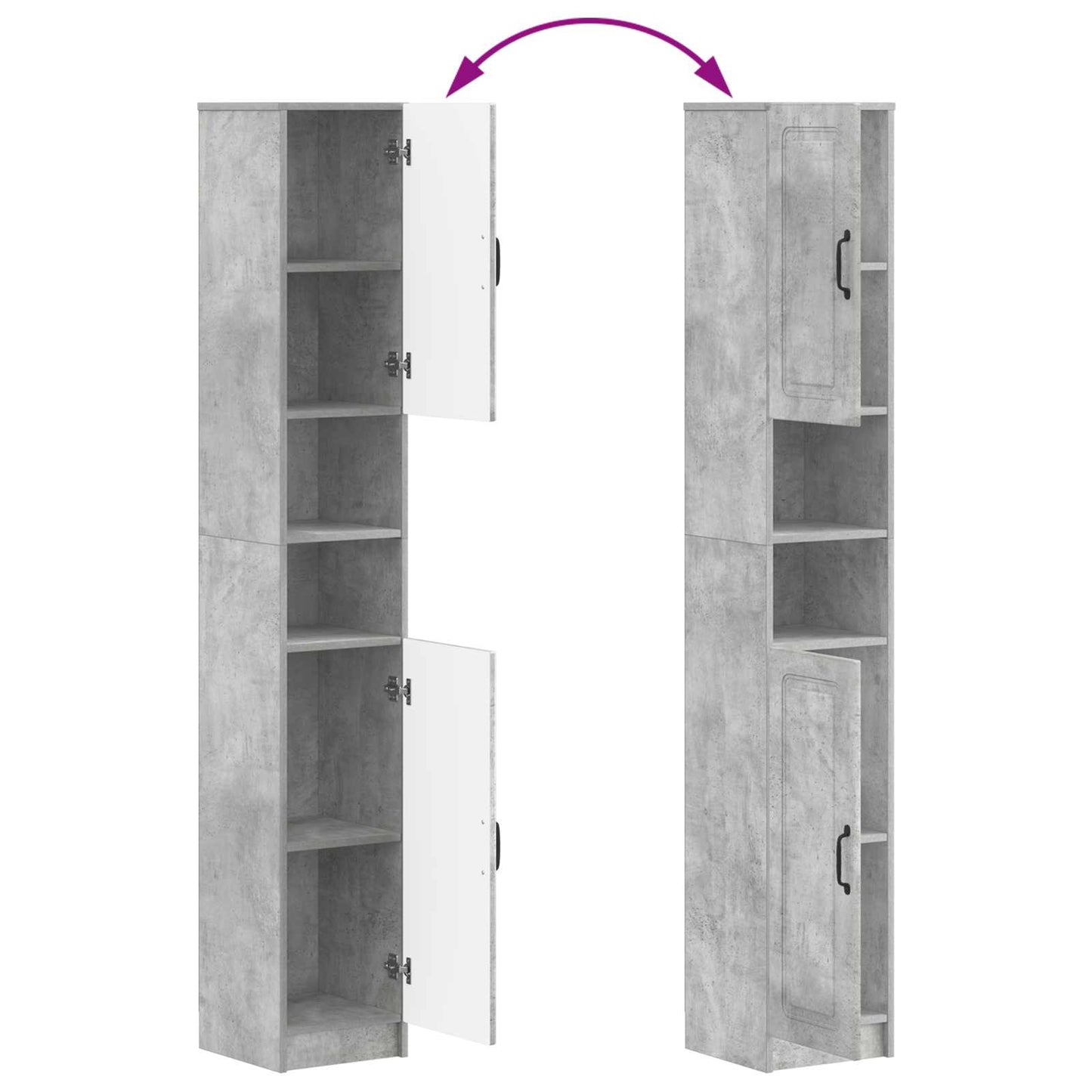 Set di Mobili da Bagno da 4 Pezzi UTRECHT Grigio Cemento | homemem39