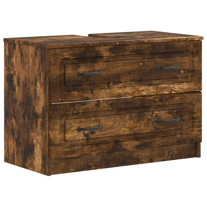 Set di Mobili da Bagno da 4 Pezzi UTRECHT Rovere Fumo | homemem39