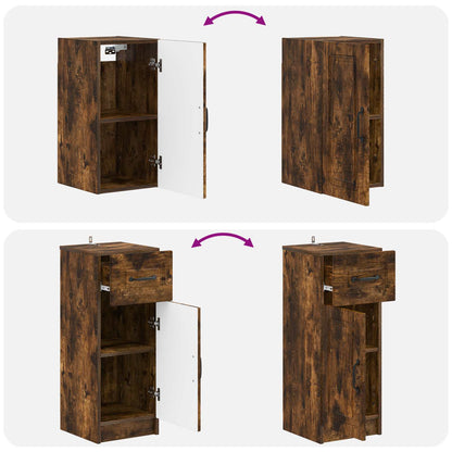 Set di Mobili da Bagno da 4 Pezzi UTRECHT Rovere Fumo | homemem39