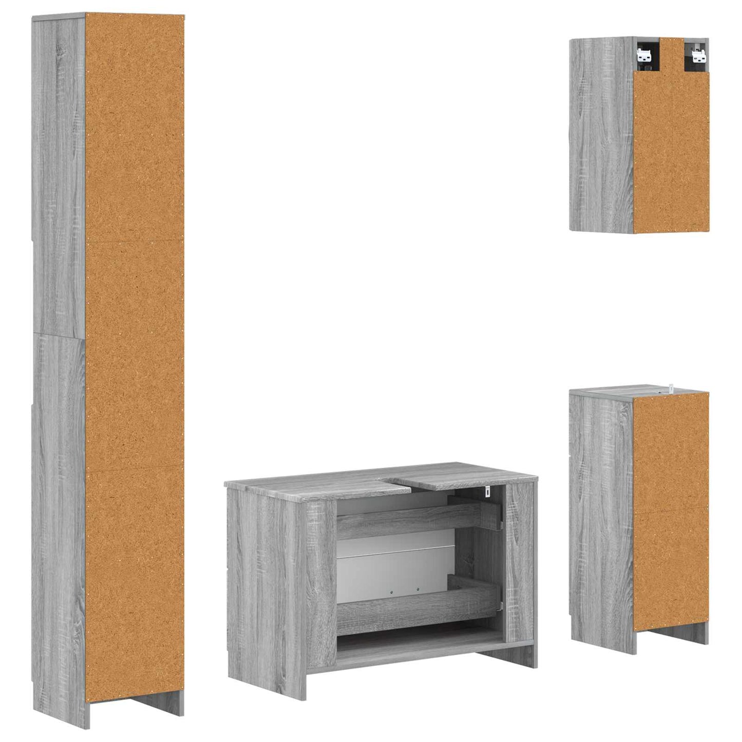 Set di Mobili da Bagno da 4 Pezzi UTRECHT Sonoma grigio | homemem39