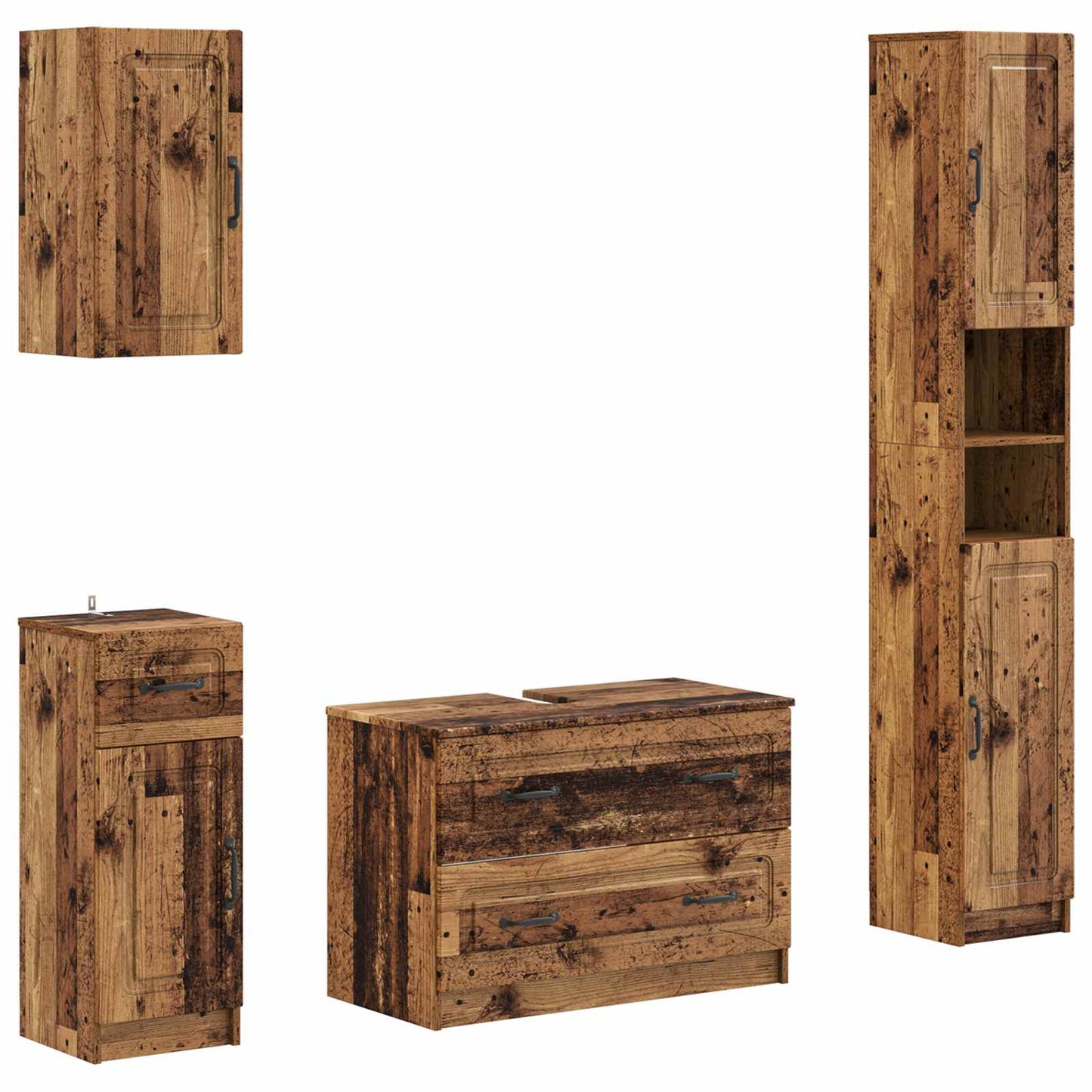 Set di Mobili da Bagno da 4 Pezzi UTRECHT Legno antico | homemem39
