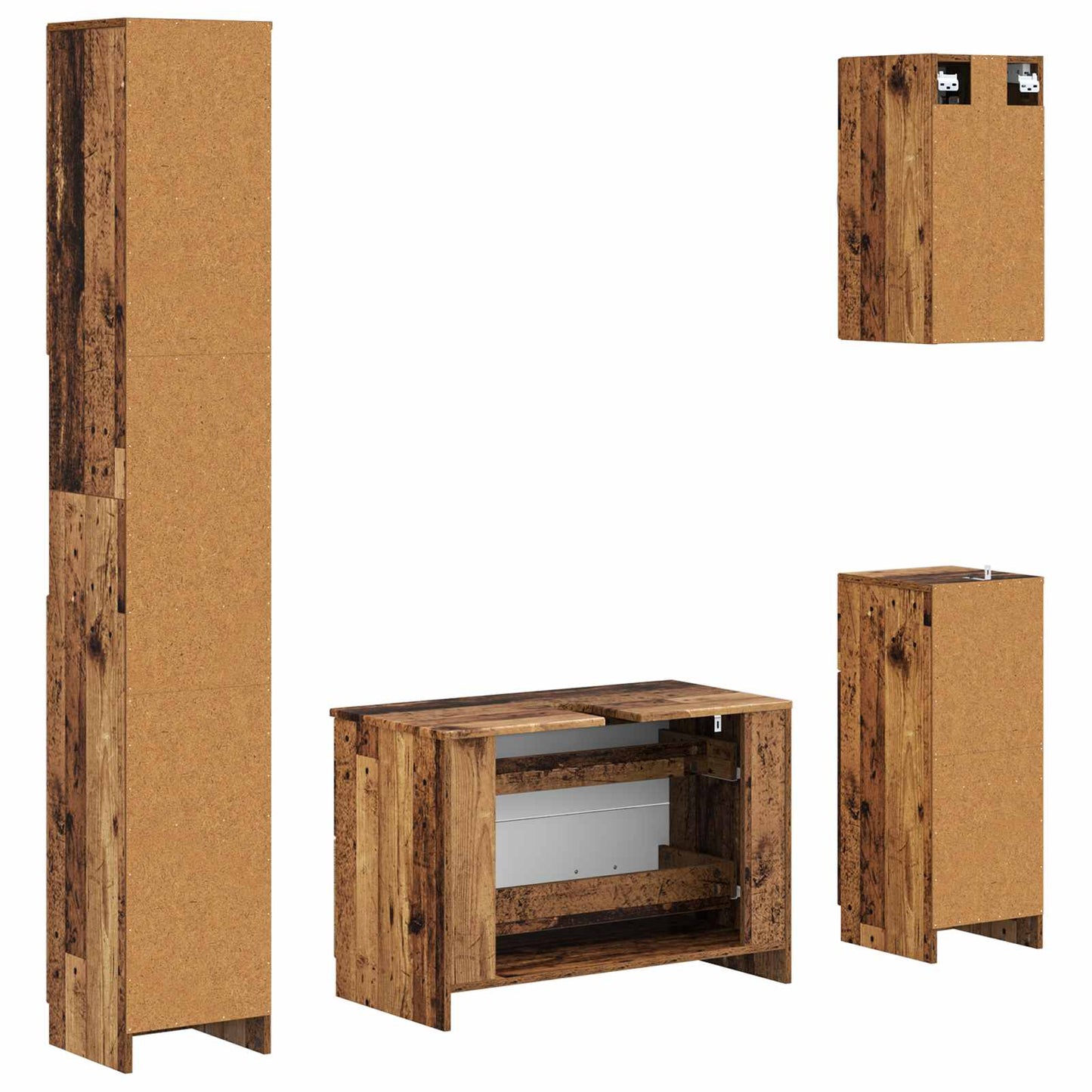 Set di Mobili da Bagno da 4 Pezzi UTRECHT Legno antico | homemem39