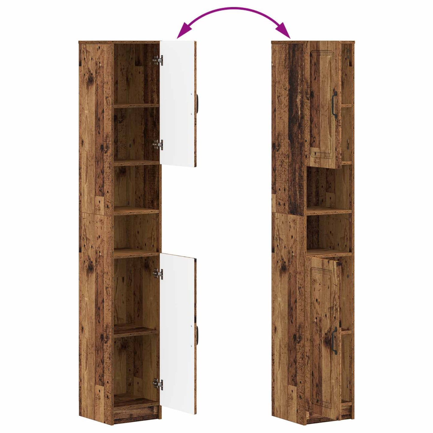Set di Mobili da Bagno da 4 Pezzi UTRECHT Legno antico | homemem39