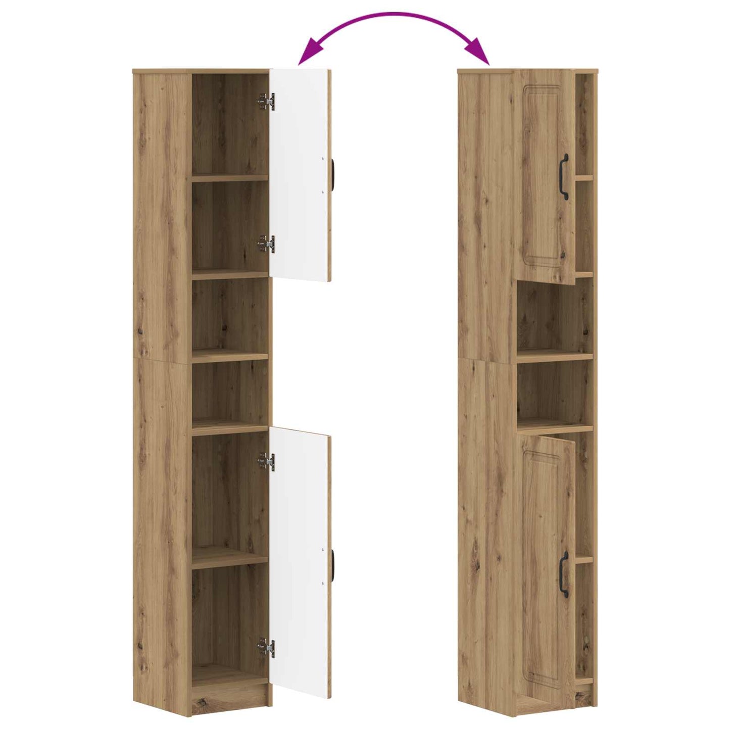 Set di Mobili da Bagno da 4 Pezzi UTRECHT Rovere Artigianale | homemem39