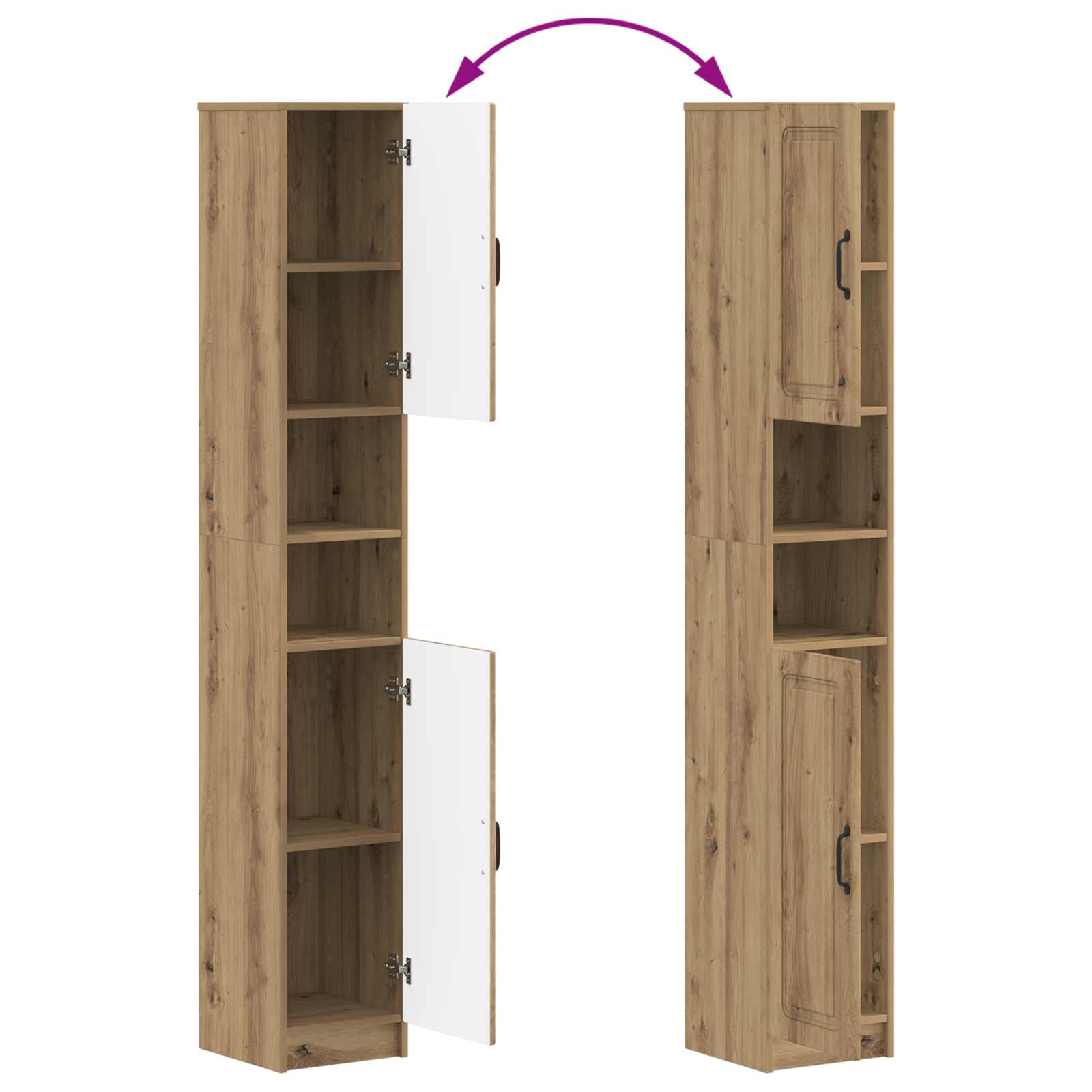 Set di Mobili da Bagno da 4 Pezzi UTRECHT Rovere Artigianale | homemem39