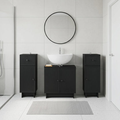 Set di armadietti da bagno in 3 pezzi EDE Nero
