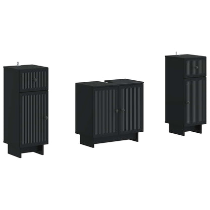Set di armadietti da bagno in 3 pezzi EDE Nero