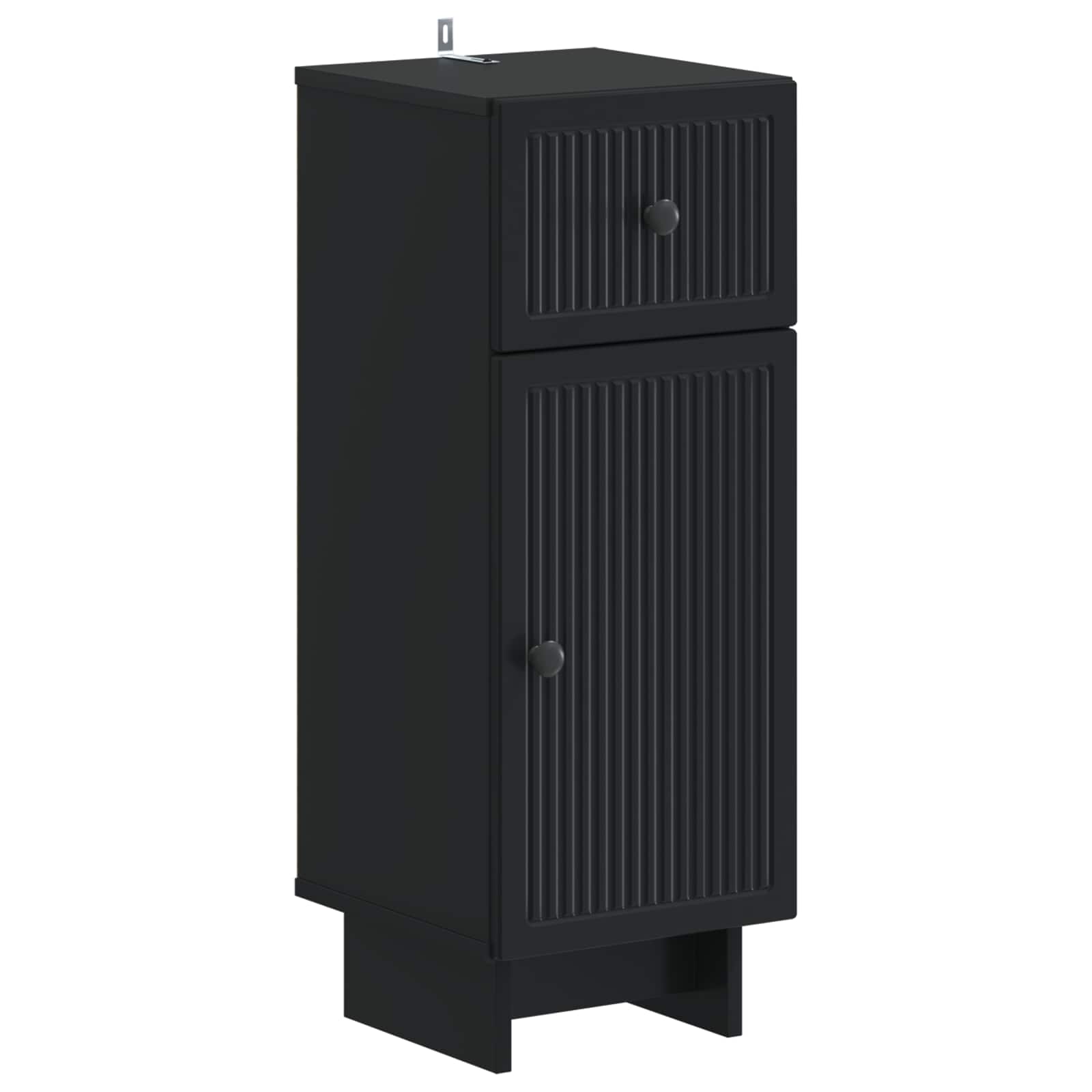 Set di Armadi da Bagno da 2 Pezzi EDE Nero Legno ingegnerizzato | homemem39