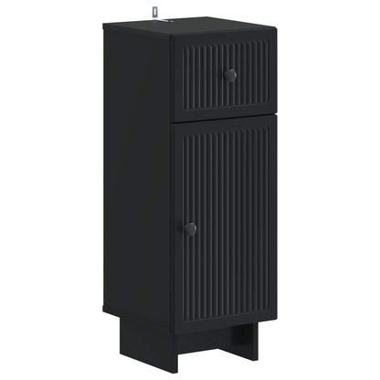 Set di Armadi da Bagno da 2 Pezzi EDE Nero Legno ingegnerizzato | homemem39