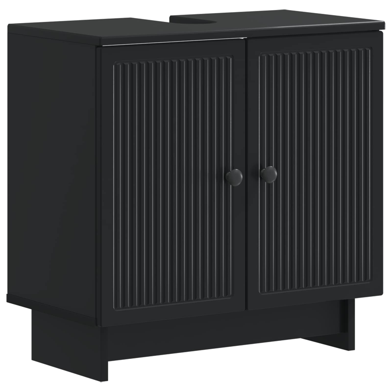 Set di Armadi da Bagno da 2 Pezzi EDE Nero Legno ingegnerizzato | homemem39