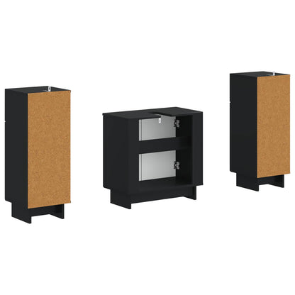 Set di armadietti da bagno in 3 pezzi EDE Nero