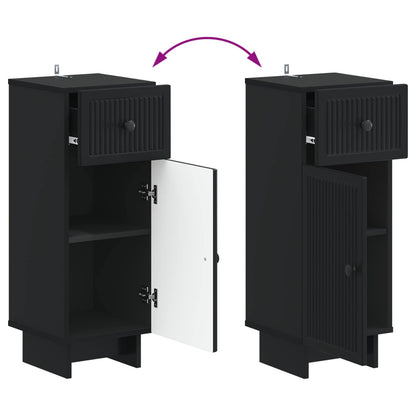 Set di Armadi da Bagno da 2 Pezzi EDE Nero Legno ingegnerizzato | homemem39