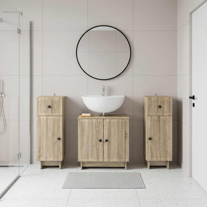 Set di armadietti da bagno in 3 pezzi EDE Rovere Sonoma