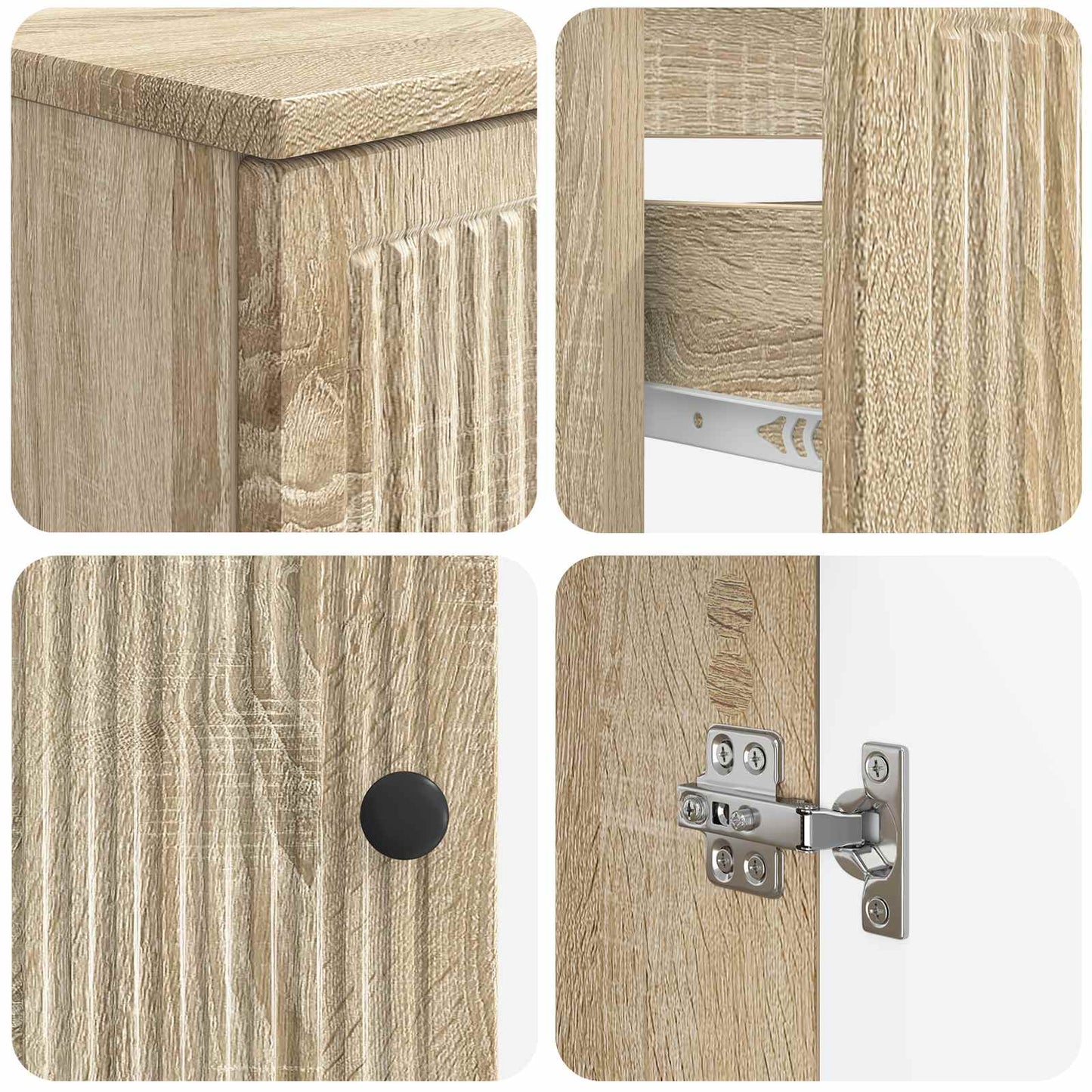Set di Armadi da Bagno da 2 Pezzi EDE Rovere Sonoma | homemem39