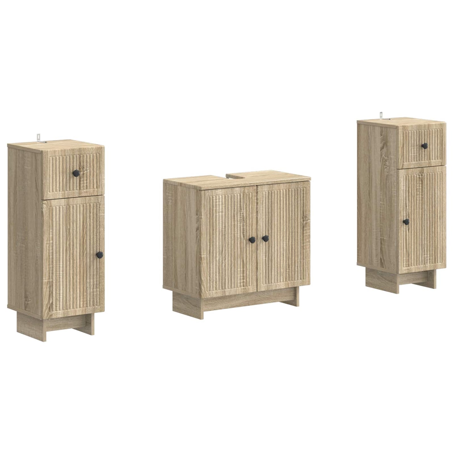 Set di Armadi da Bagno da 2 Pezzi EDE Rovere Sonoma | homemem39