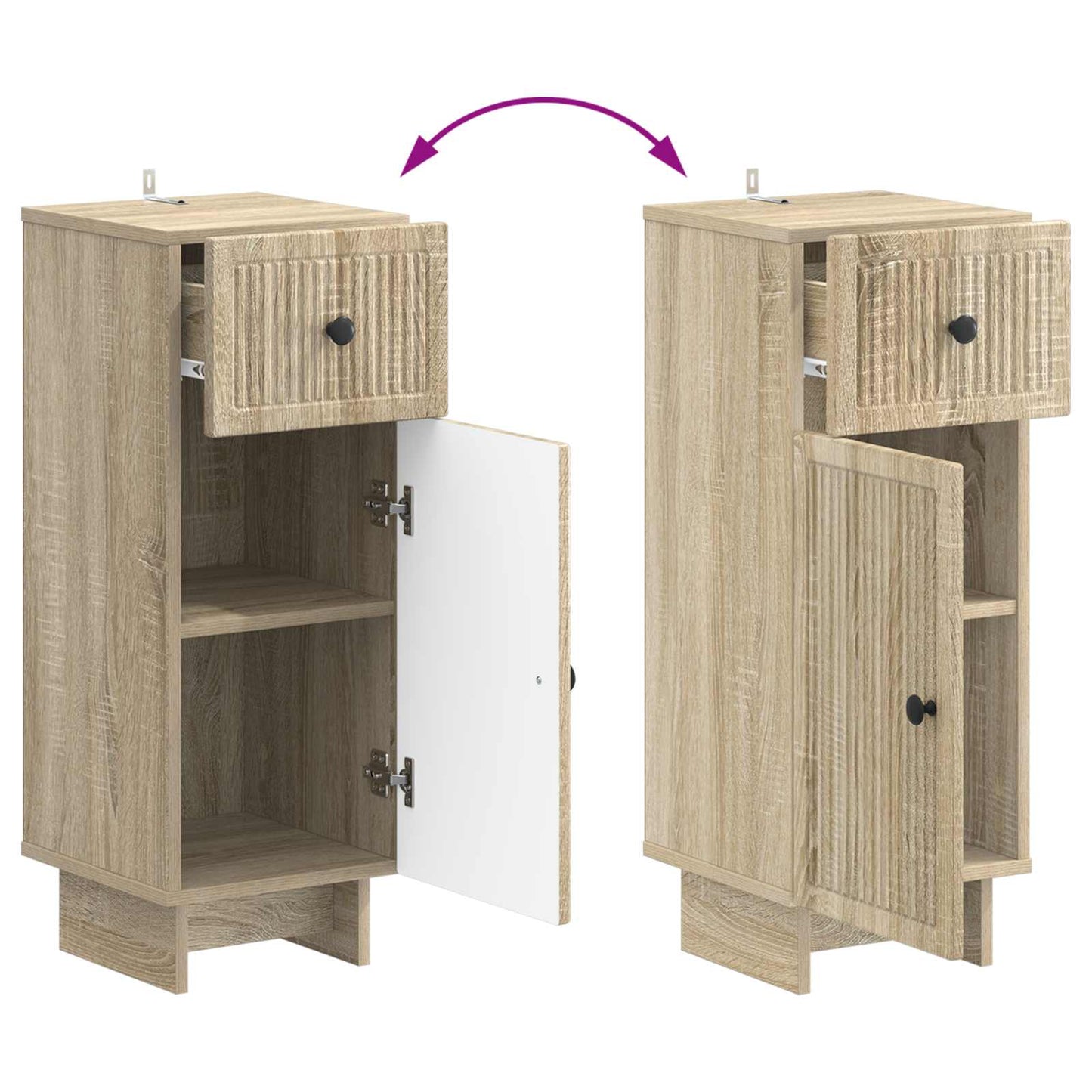 Set di Armadi da Bagno da 2 Pezzi EDE Rovere Sonoma | homemem39