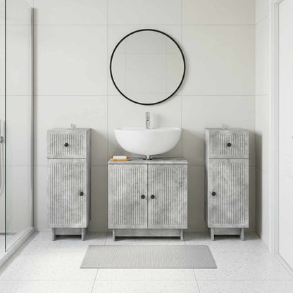 Set di armadietti da bagno in 3 pezzi EDE Grigio Cemento
