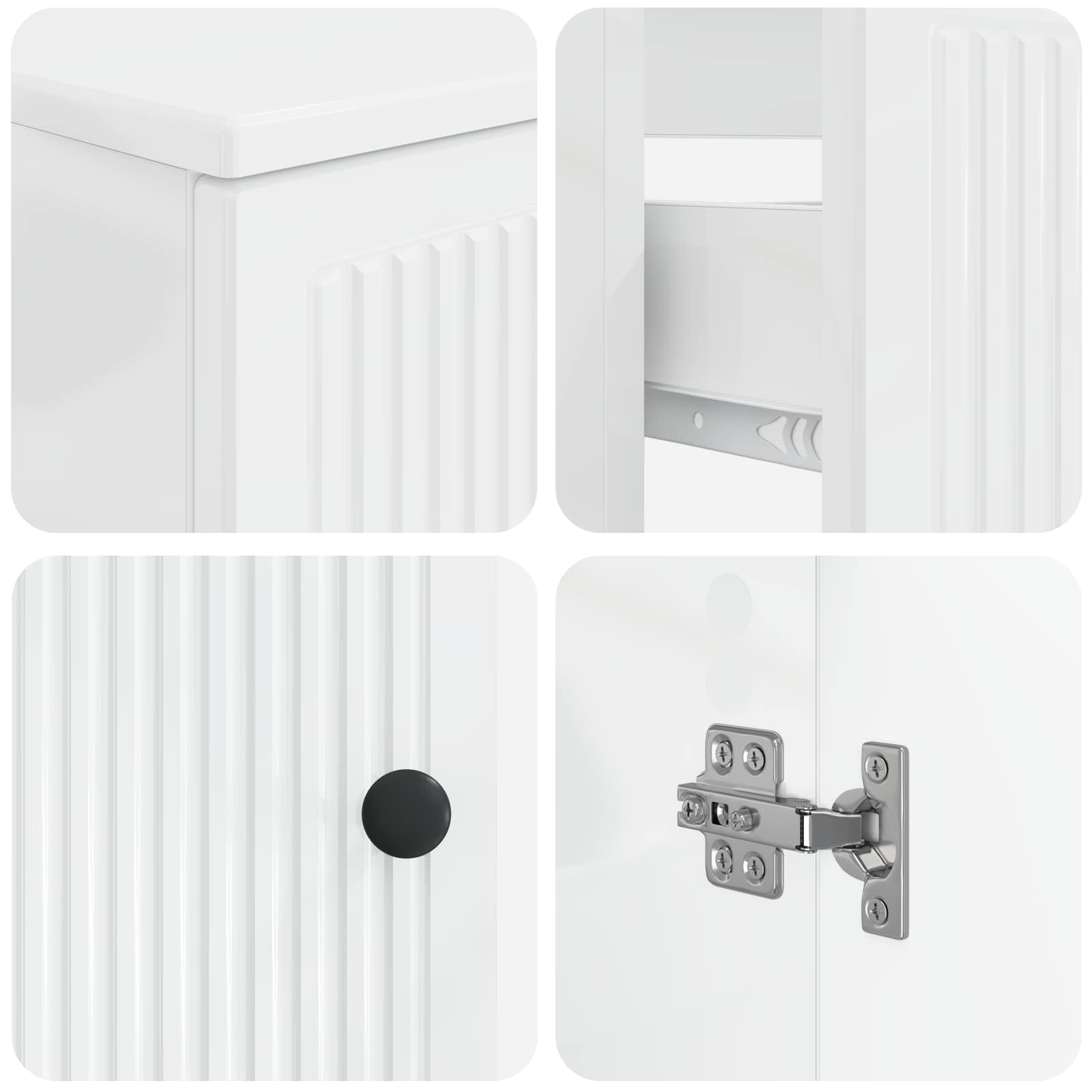 Set di Armadi da Bagno da 2 Pezzi EDE Bianco Lucido | homemem39