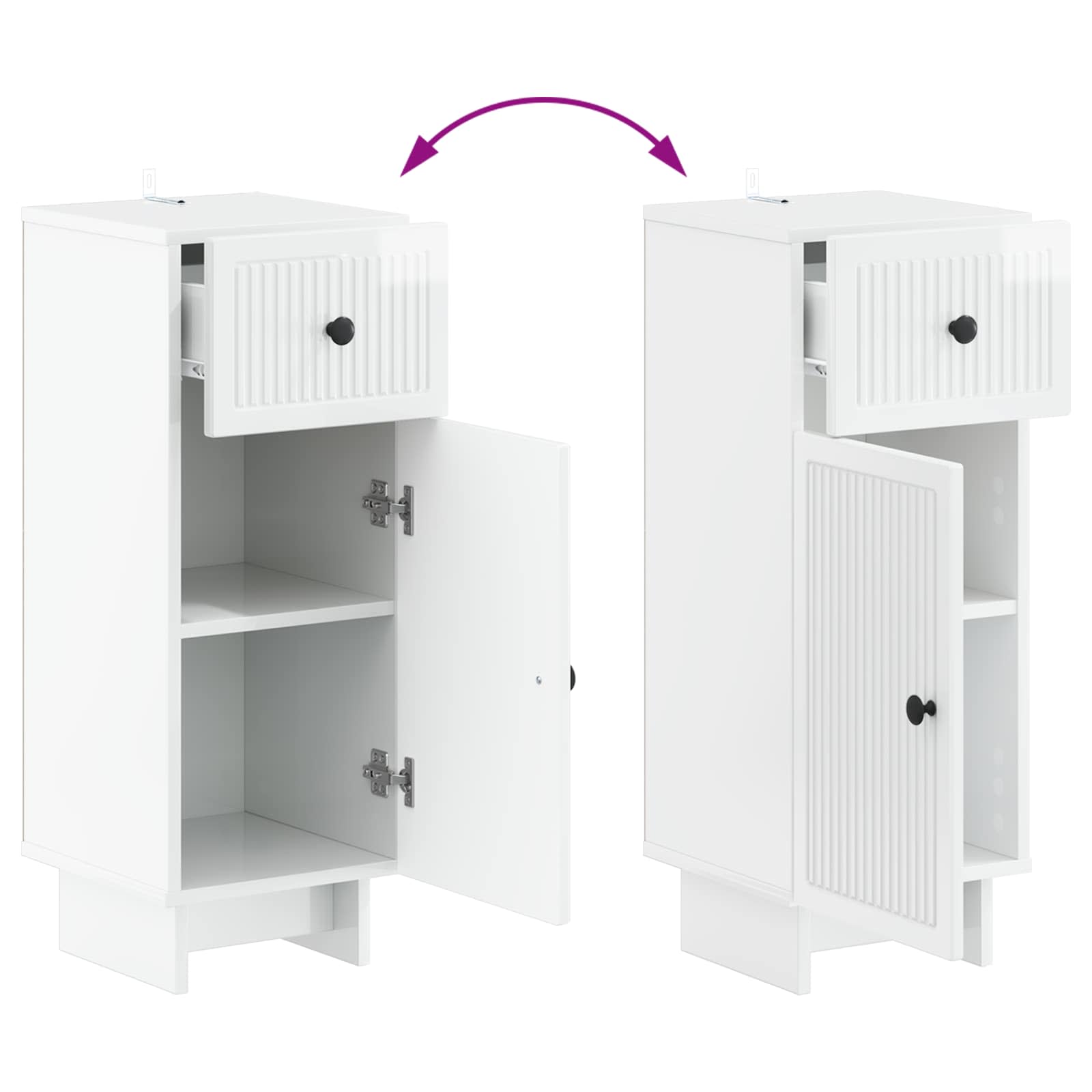 Set di Armadi da Bagno da 2 Pezzi EDE Bianco Lucido | homemem39