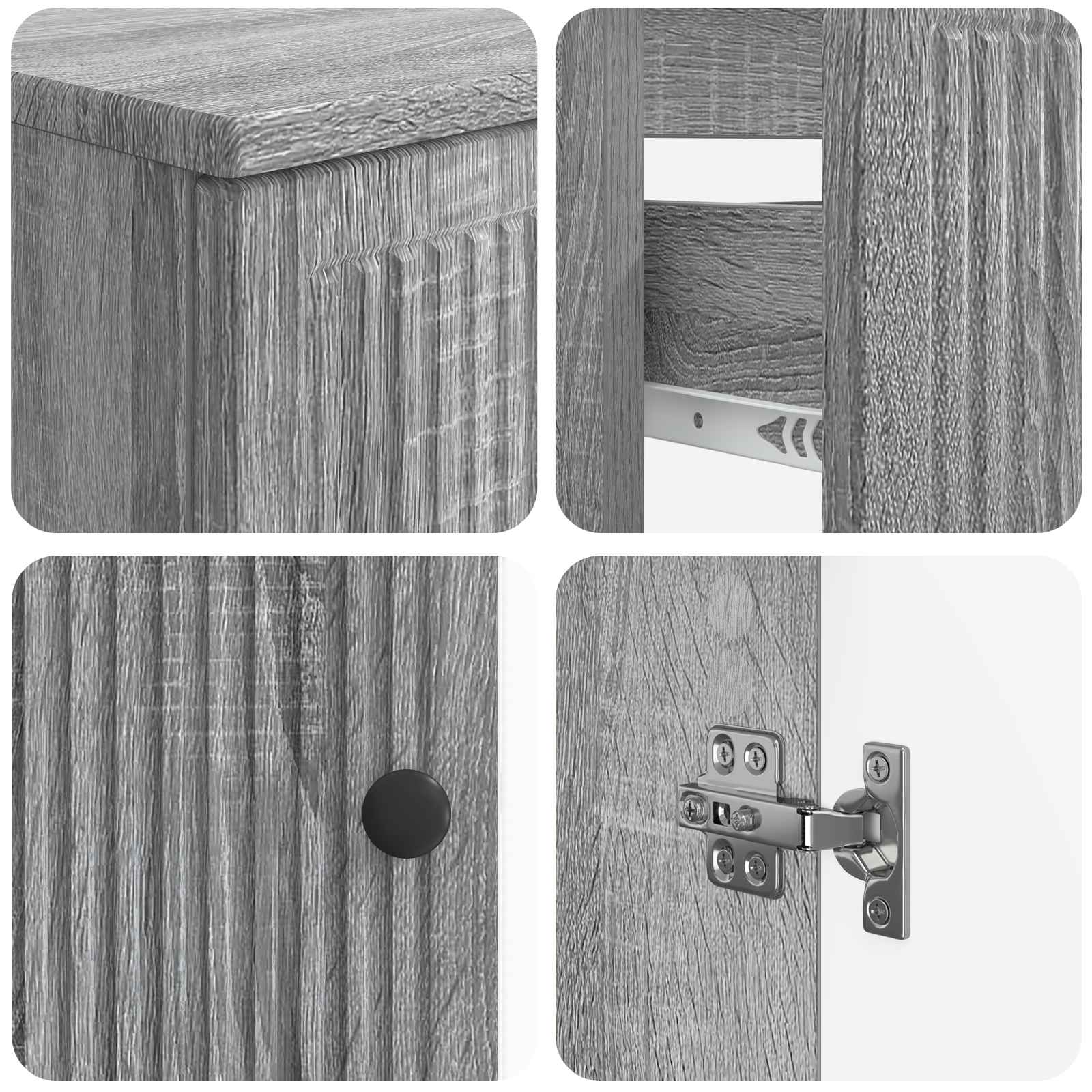 Set di Armadi da Bagno da 2 Pezzi EDE Sonoma grigio | homemem39
