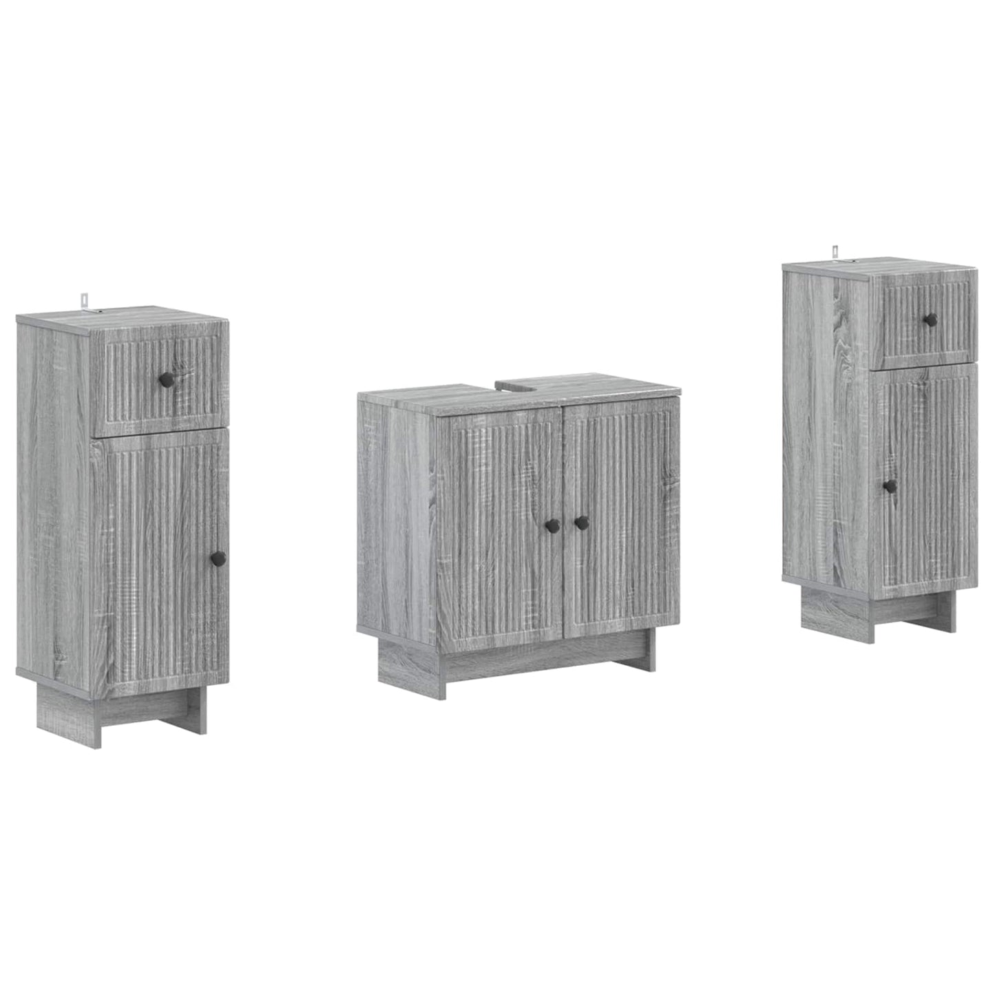 Set di Armadi da Bagno da 2 Pezzi EDE Sonoma grigio | homemem39