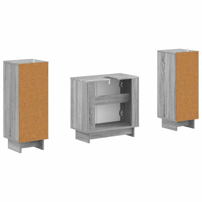 Set di Armadi da Bagno da 2 Pezzi EDE Sonoma grigio | homemem39