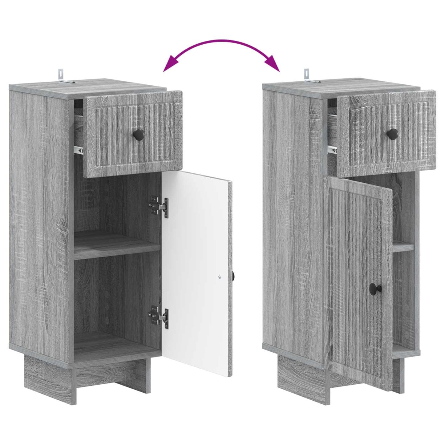 Set di Armadi da Bagno da 2 Pezzi EDE Sonoma grigio | homemem39
