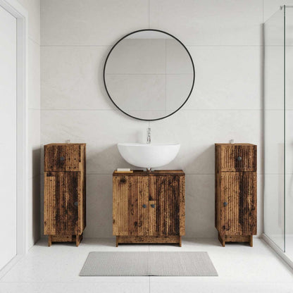 Set di armadietti da bagno in 3 pezzi EDE Legno antico