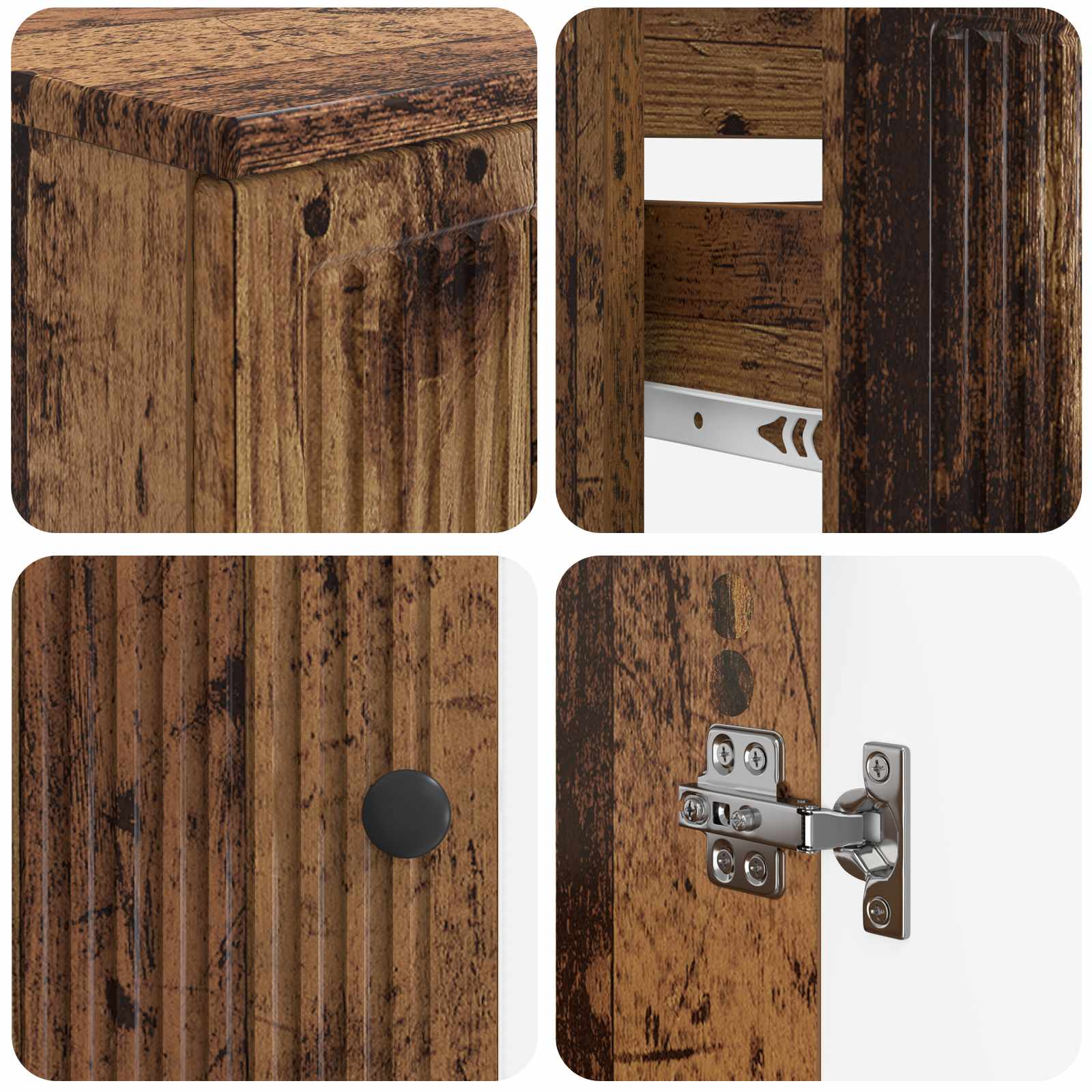 Set di Armadi da Bagno da 2 Pezzi EDE Legno antico | homemem39