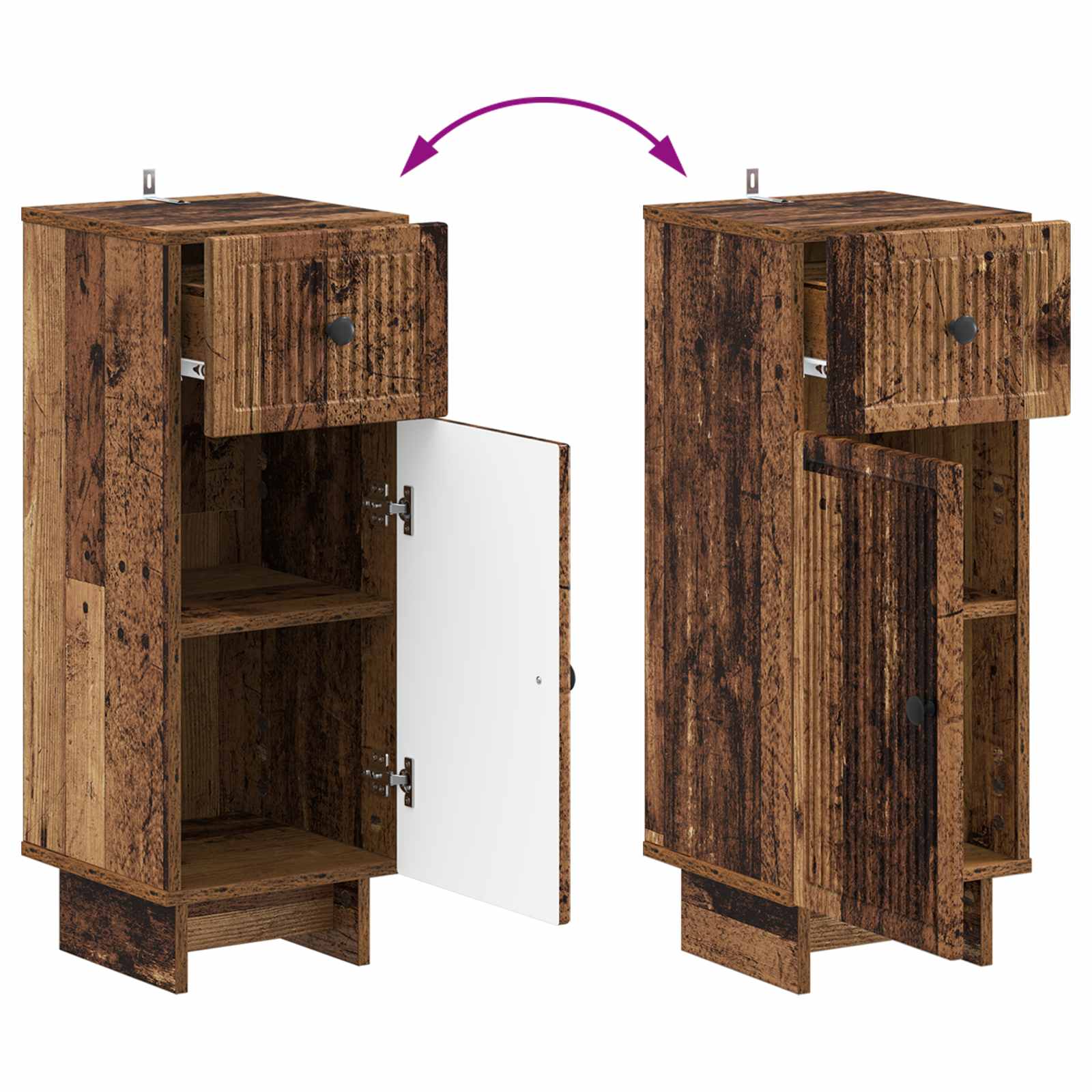 Set di Armadi da Bagno da 2 Pezzi EDE Legno antico | homemem39