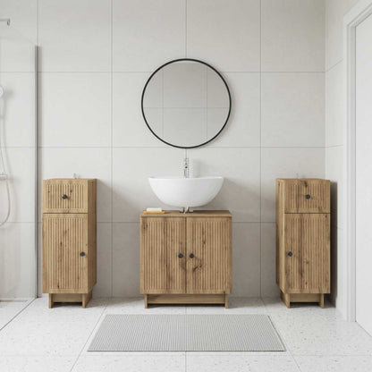 Set di armadietti da bagno in 3 pezzi EDE Rovere Artigianale