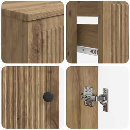 Set di Armadi da Bagno da 2 Pezzi EDE Rovere Artigianale | homemem39