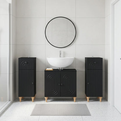 Set di armadietti da bagno in 3 pezzi ALKMAAR Nero