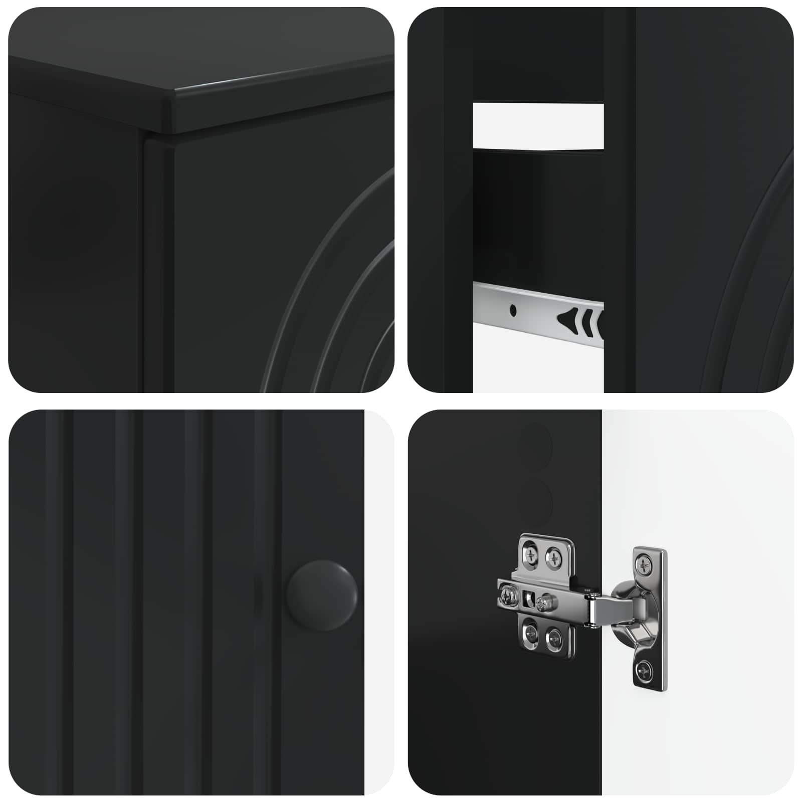 Set di Armadi da Bagno da 2 Pezzi ALKMAAR Nero | homemem39