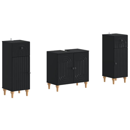 Set di Armadi da Bagno da 2 Pezzi ALKMAAR Nero | homemem39