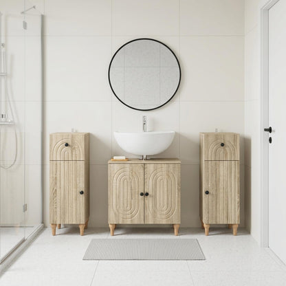 Set di armadietti da bagno in 3 pezzi ALKMAAR Rovere Sonoma