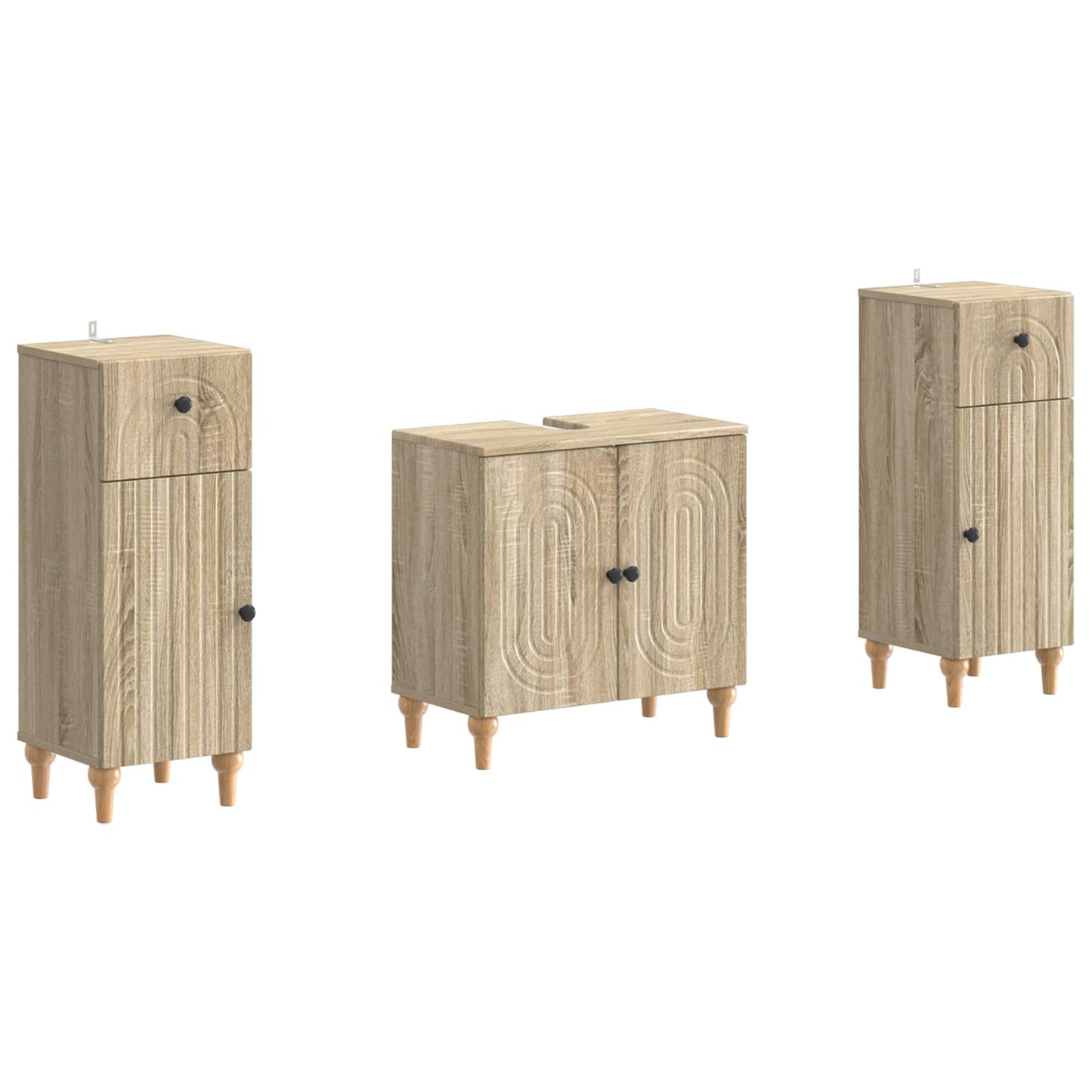 Set di Armadi da Bagno da 2 Pezzi ALKMAAR Rovere Sonoma