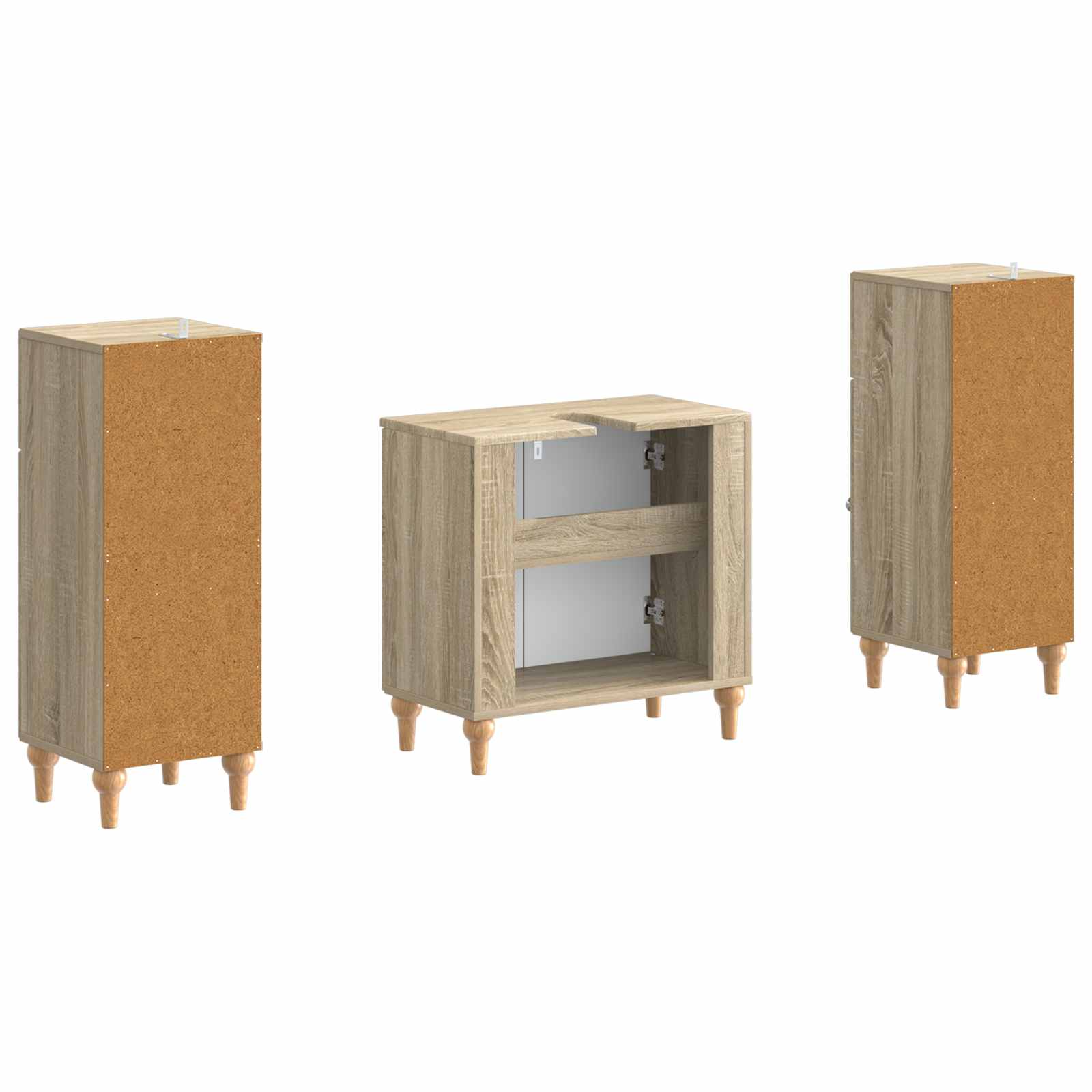 Set di Armadi da Bagno da 2 Pezzi ALKMAAR Rovere Sonoma | homemem39
