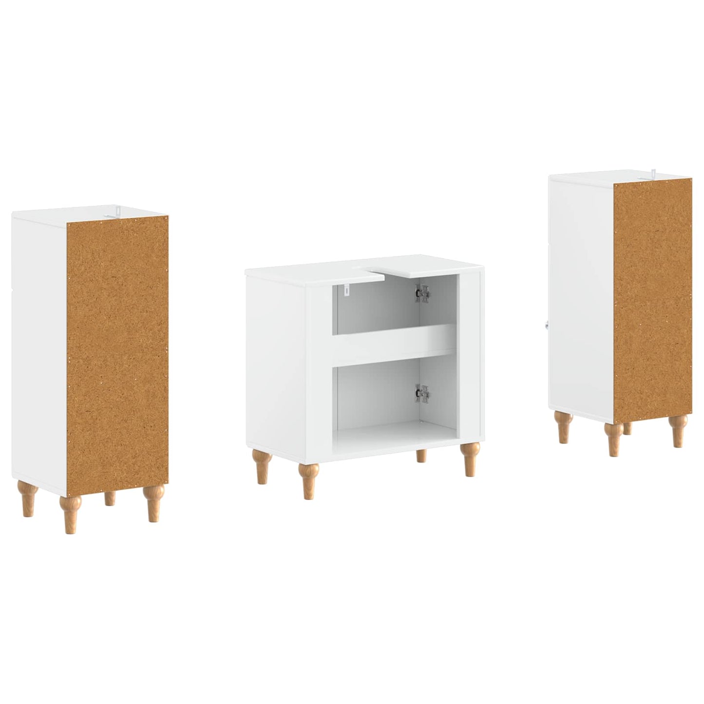 Set di Armadi da Bagno da 2 Pezzi ALKMAAR Bianco Lucido