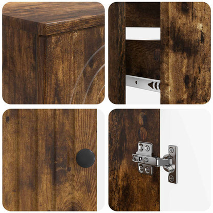 Set di Armadi da Bagno da 2 Pezzi ALKMAAR Rovere Fumo | homemem39