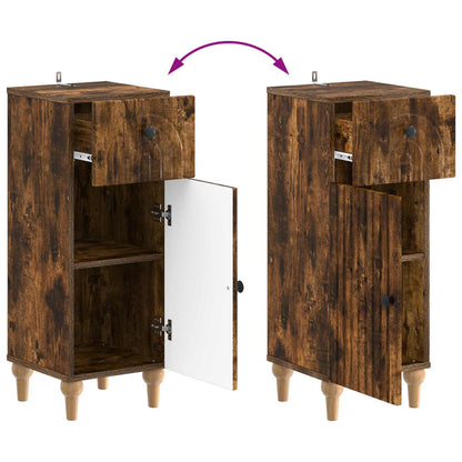 Set di Armadi da Bagno da 2 Pezzi ALKMAAR Rovere Fumo | homemem39