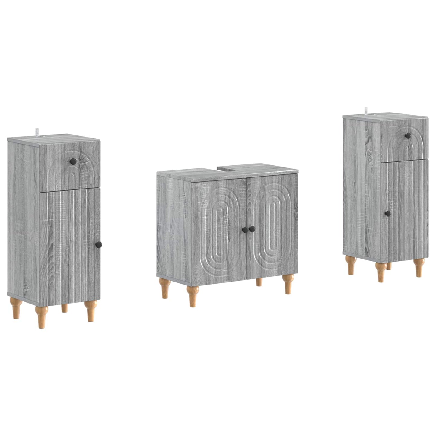 Set di Armadi da Bagno da 2 Pezzi ALKMAAR Sonoma grigio