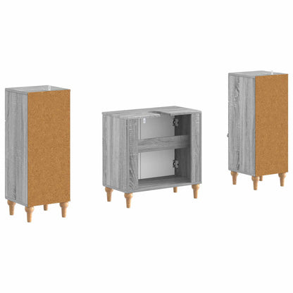Set di Armadi da Bagno da 2 Pezzi ALKMAAR Sonoma grigio | homemem39