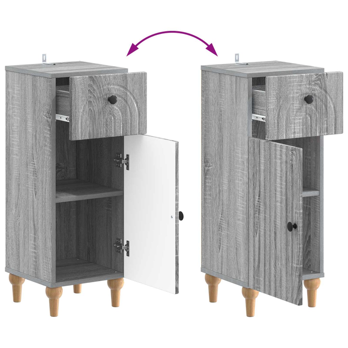 Set di Armadi da Bagno da 2 Pezzi ALKMAAR Sonoma grigio | homemem39