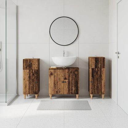 Set di armadietti da bagno in 3 pezzi ALKMAAR Legno antico