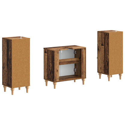 Set di Armadi da Bagno da 2 Pezzi ALKMAAR Legno antico | homemem39