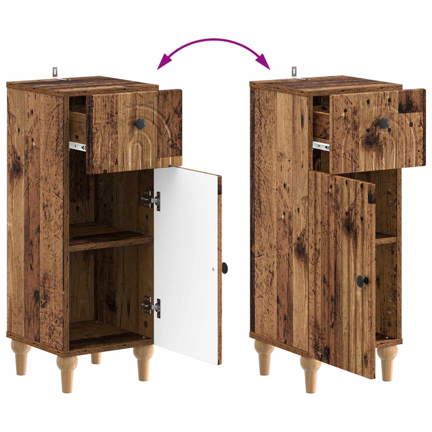 Set di Armadi da Bagno da 2 Pezzi ALKMAAR Legno antico | homemem39